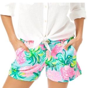 COPY - 🦄Lilly Pulitzer HTF size stretch shorts size 14 pineapple shake print NW…